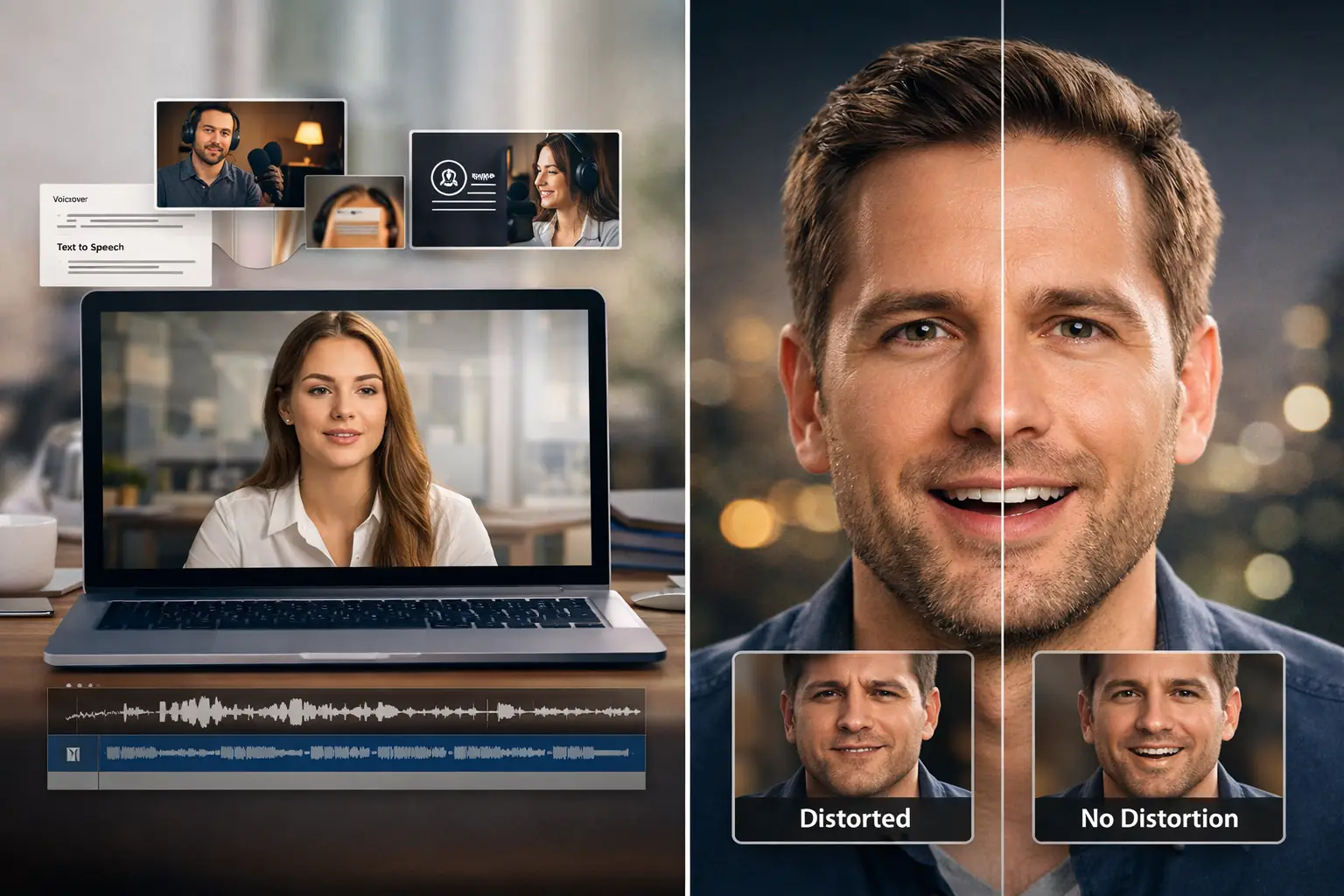 Stable face preservation preview showing AI lip sync without warping expressions