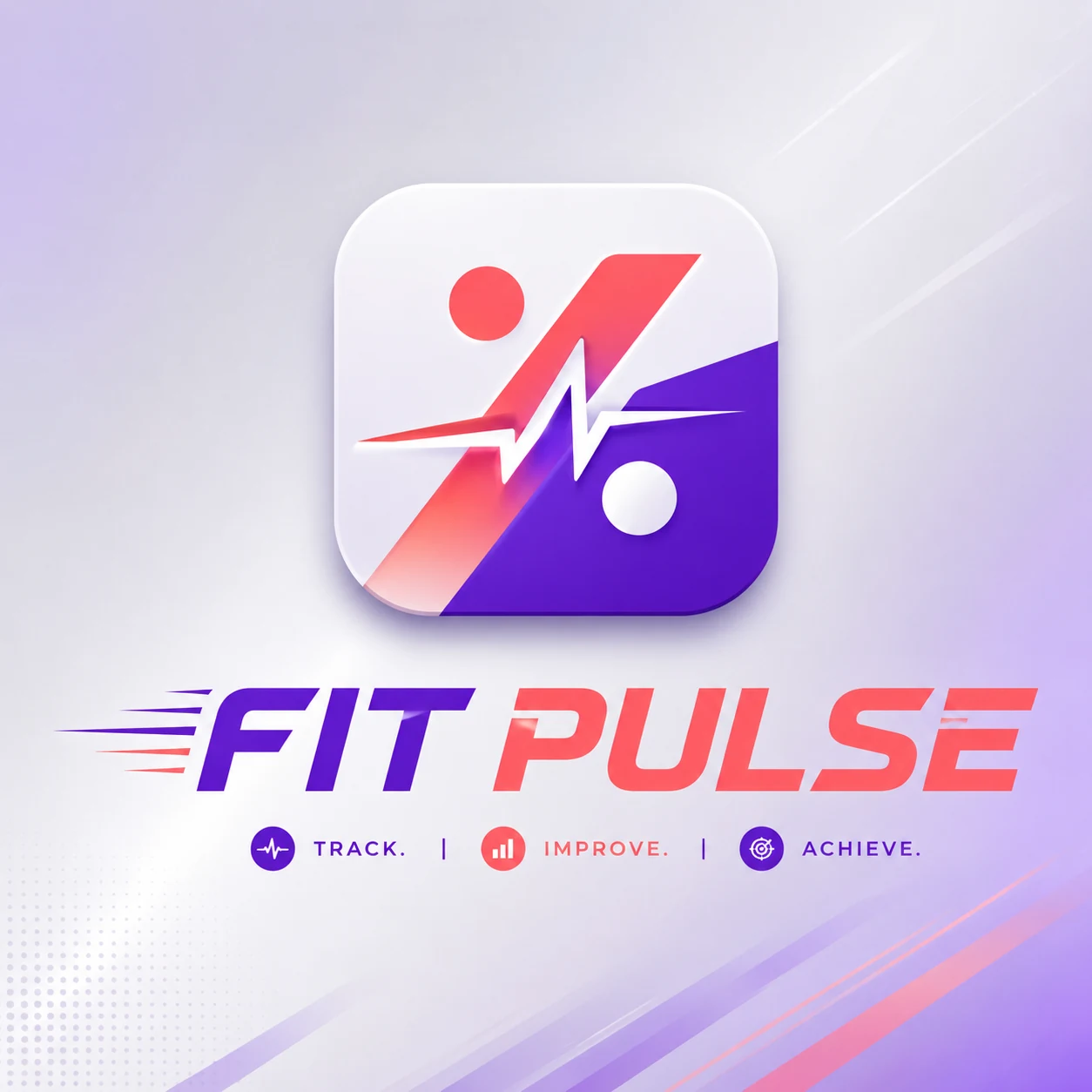 Fit Pulse fitness logo concept with a colorful athletic app-style mark