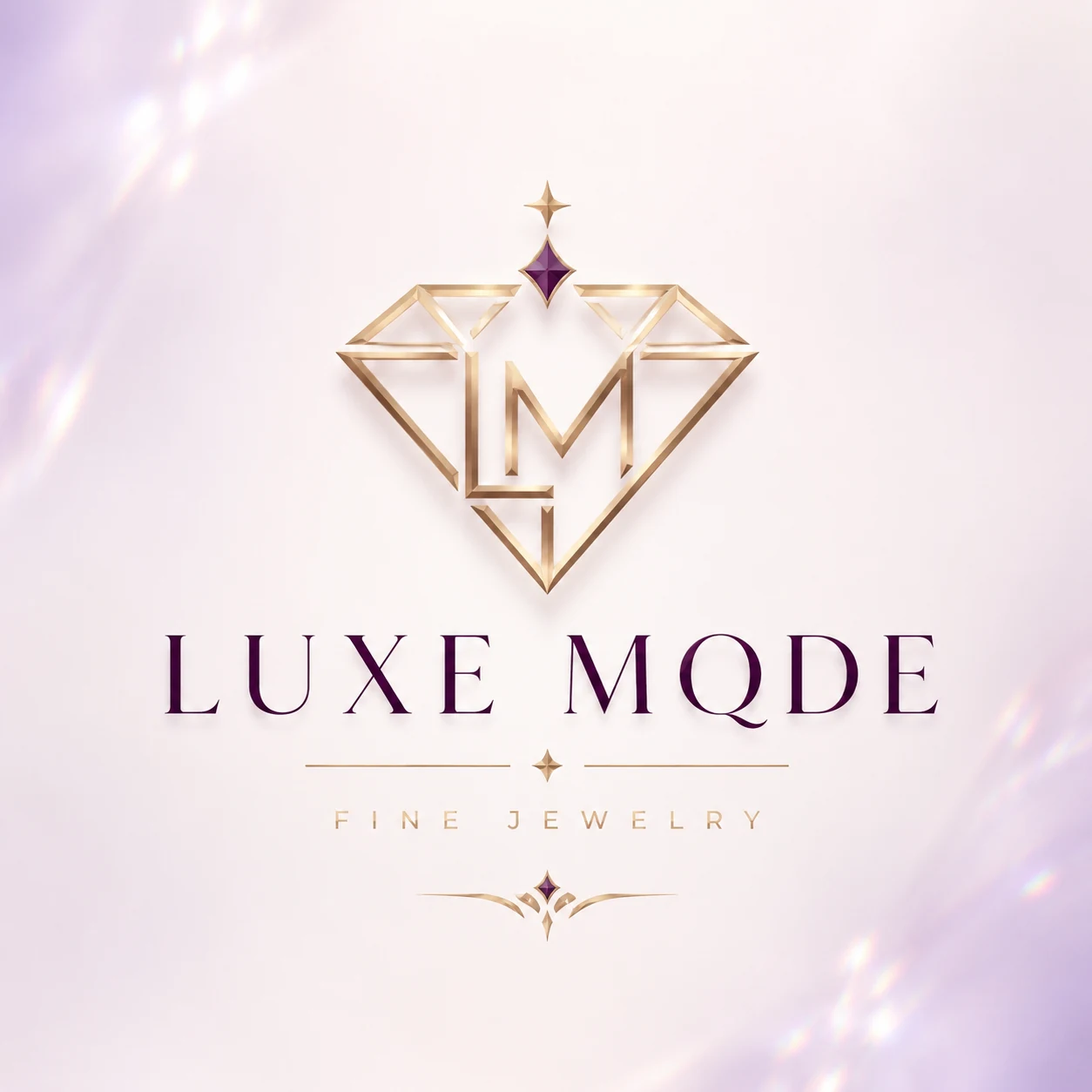 Luxe Mode fashion logo concept with a refined monogram and pale luxury backdrop