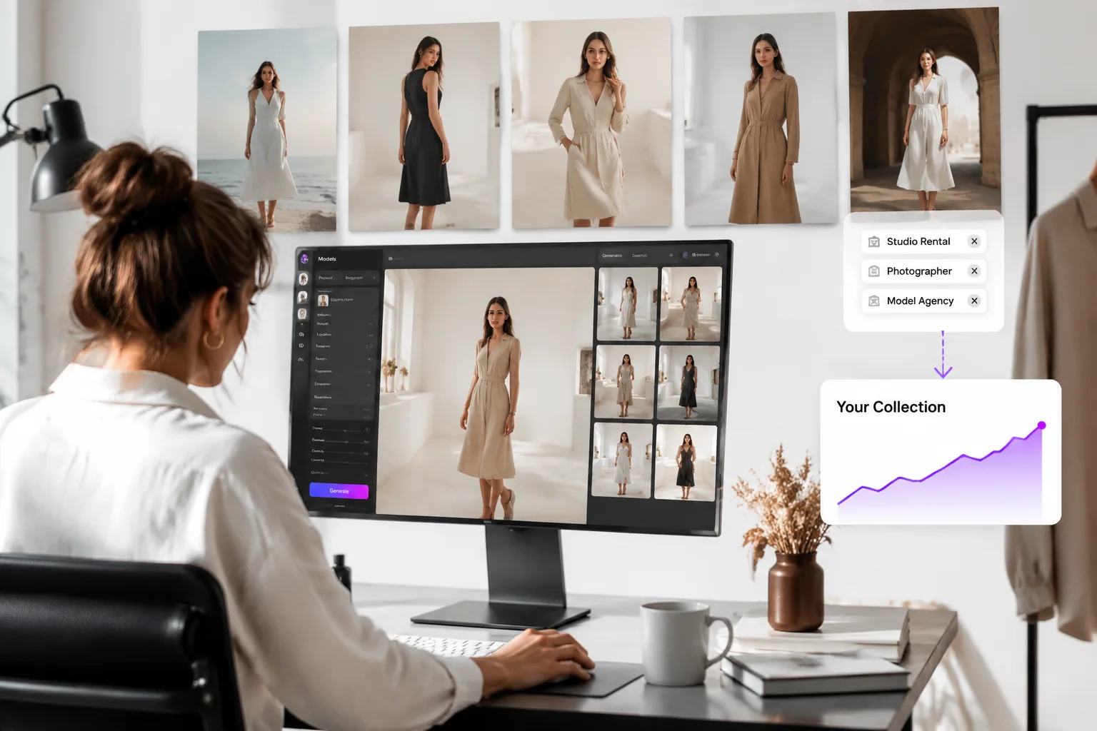 Generated ecommerce product visual replacing a traditional studio fashion shoot