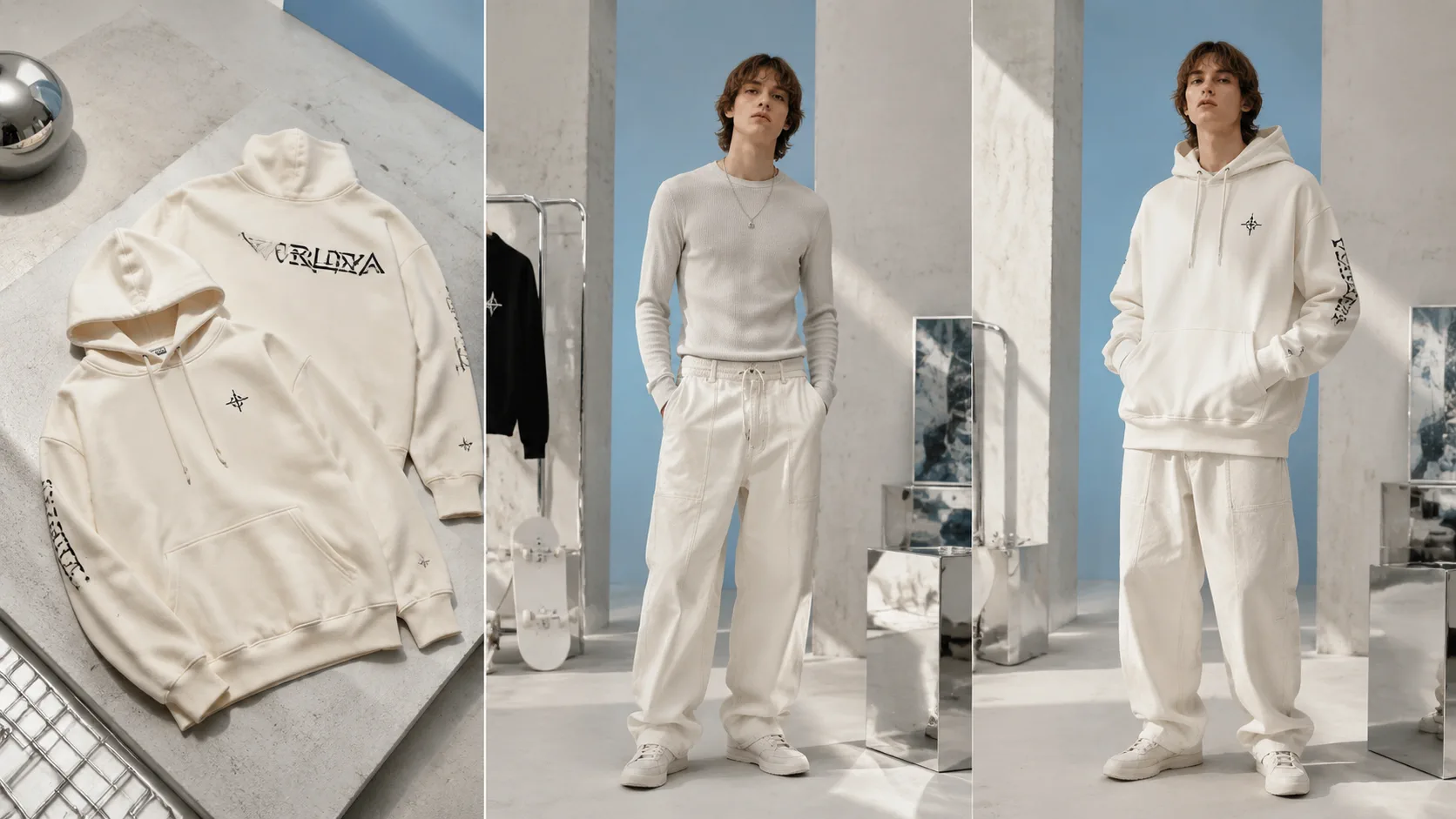 Casual outfit virtual try-on example showing fit across a realistic model pose