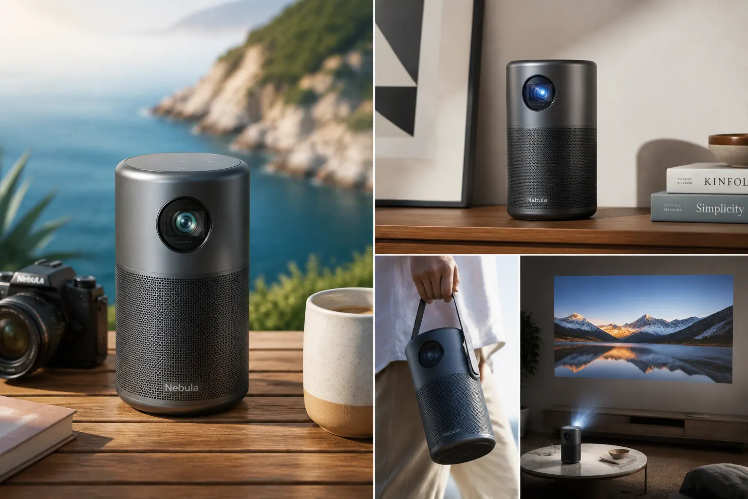 Product showcase video scenes with multiple angles and commercial frames