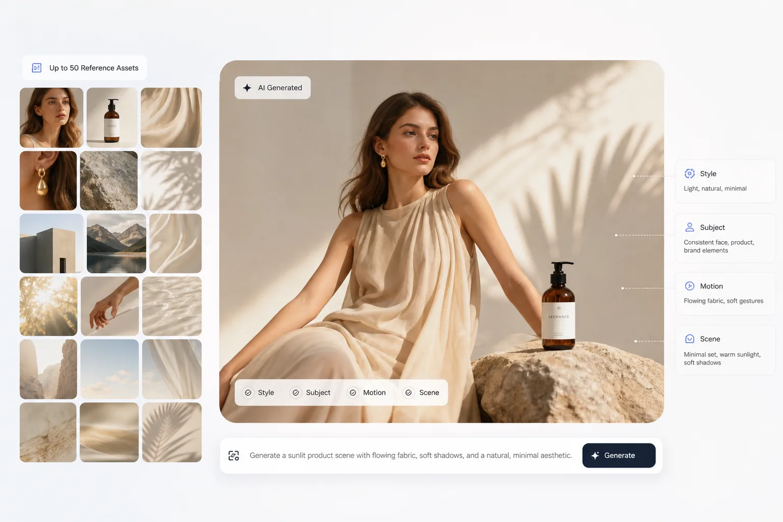 Reference-based video controls keeping style, subject, and motion aligned
